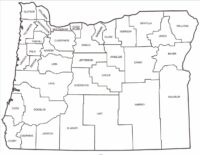 County map of Oregon